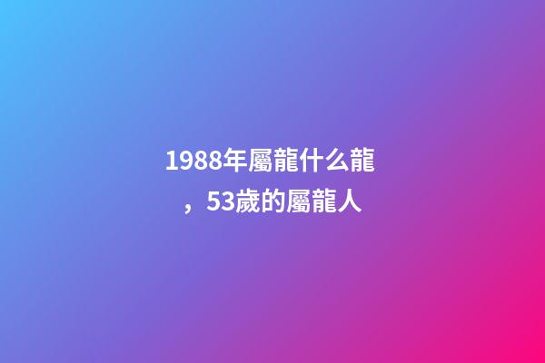 1988年屬龍什么龍，53歲的屬龍人
